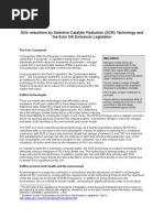 Nox Reductions by Selective Catalytic Reduction (SCR) Technology and The Euro 5/6 Emissions Legislation