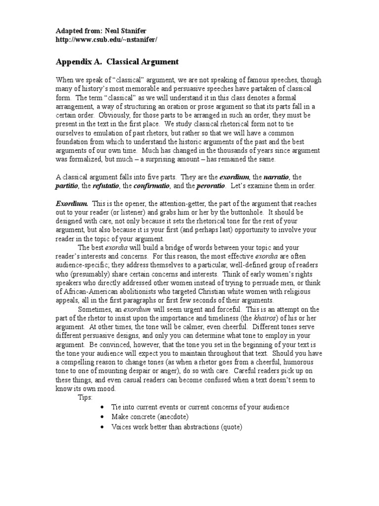 Classical Argument | Persuasion | Rhetoric