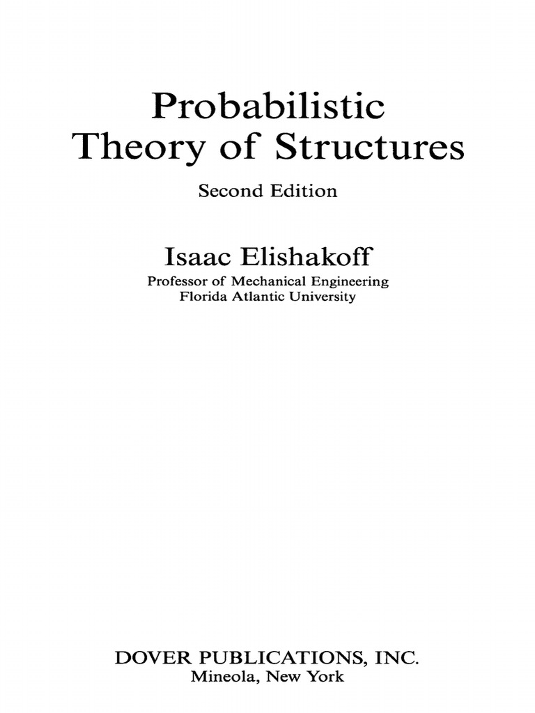 Elishakoff I Probabilistic Theory of Structures 2nd Ed Dover  