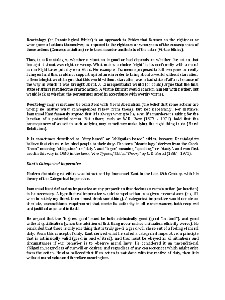 Kantian deontology essay image