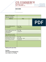 Name of Customer Identity Card No. Address City Phone No.: Customer Service Survey Form