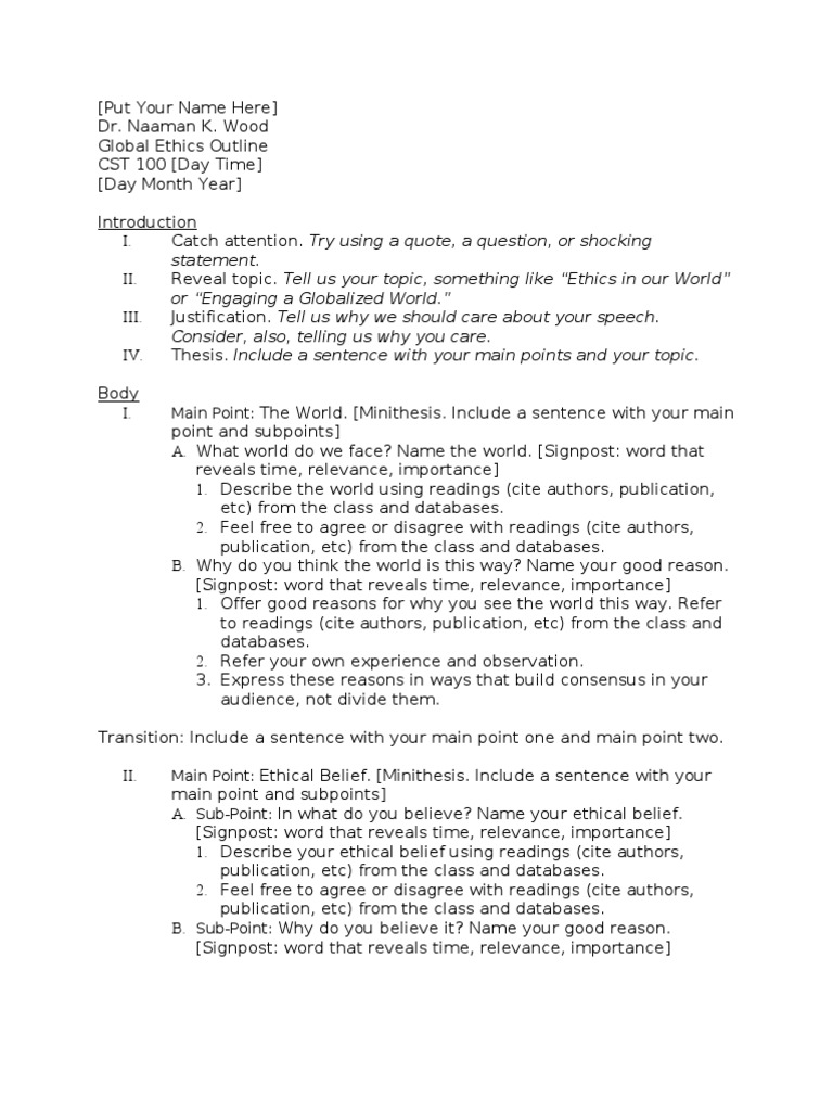 Ethical speech example image