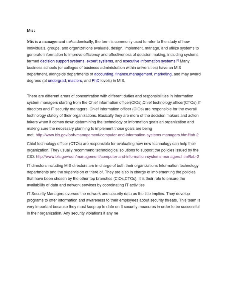 Mis Is A Management In: Decision Support Systems Expert Systems ...
