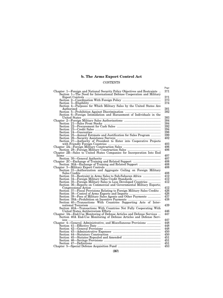 Symington Amendment Implements Sec 101 Arms Export Control Act 1976