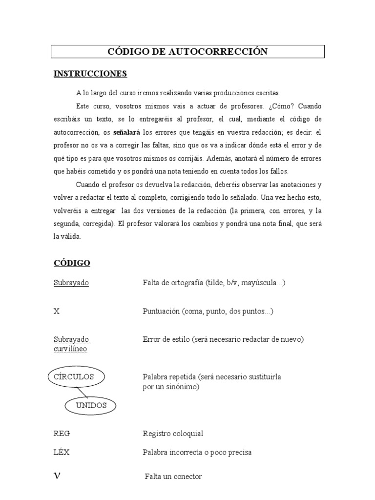 Código de Autocorrección | PDF