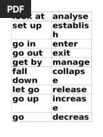 Phrasal Verbs Matching