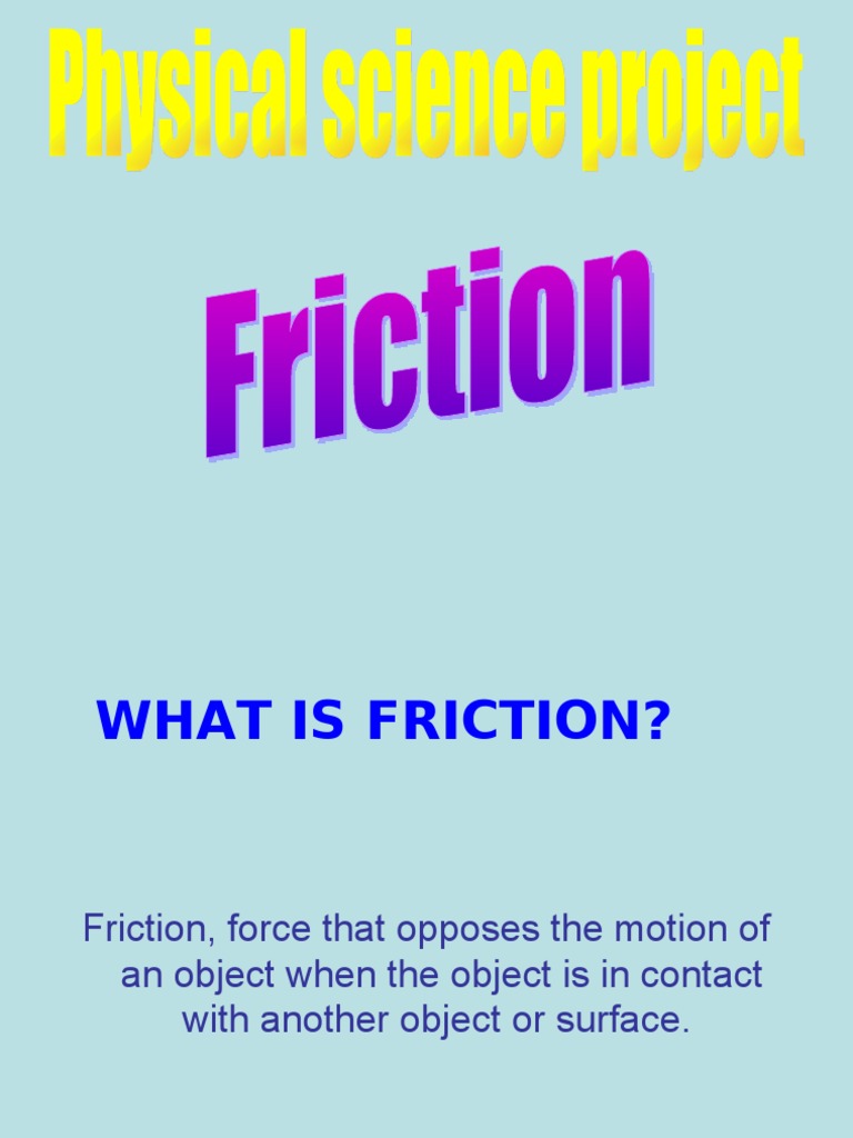 What Is Friction Pdf