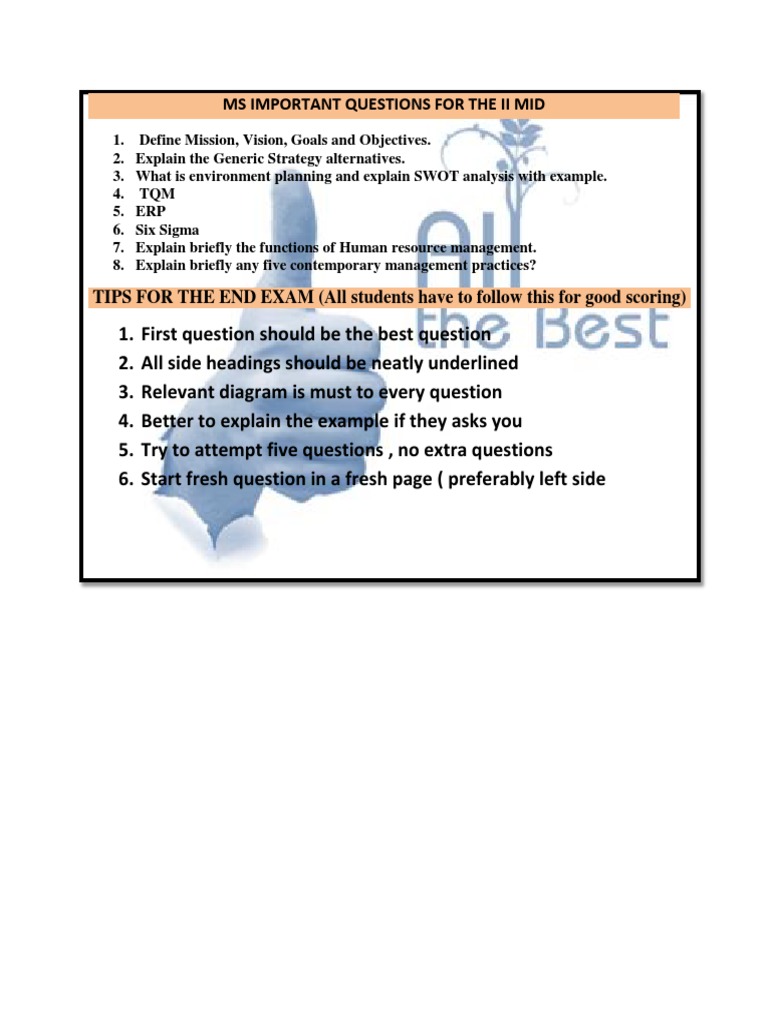 MS Important Questions Mid 2 | PDF