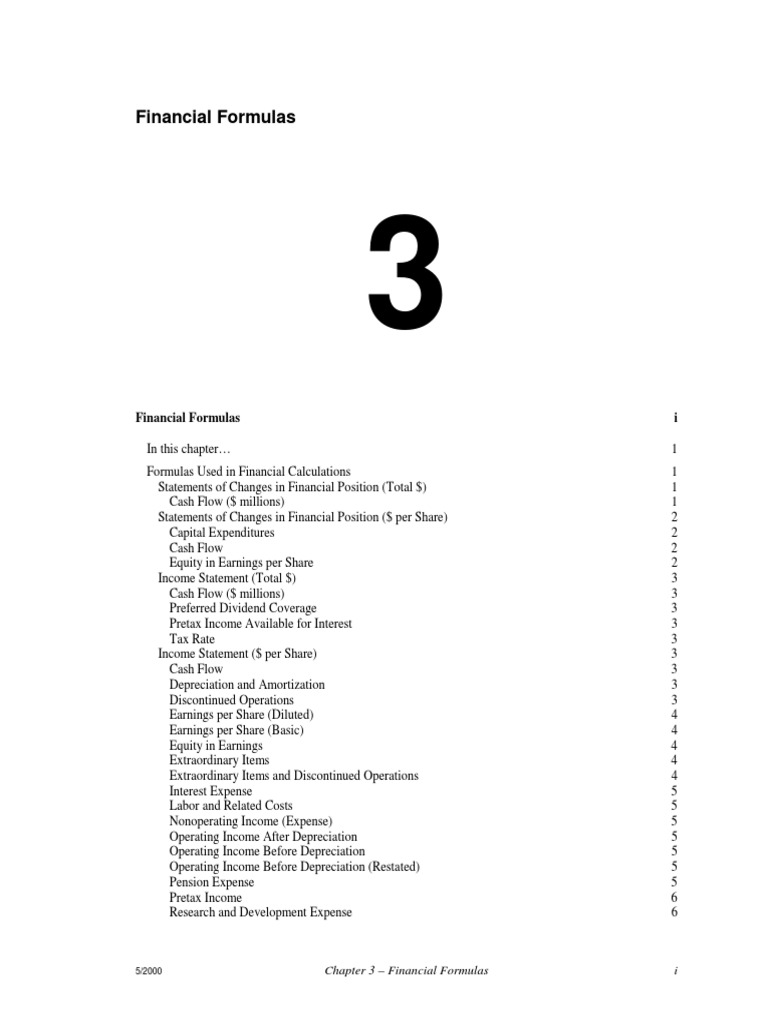 Fin Formula | PDF | Equity (Finance) | Net Income
