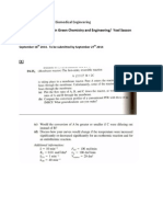 Assignment No. 3: CH4220 Special Topics in Green Chemistry and Engineering/ Yoel Sasson