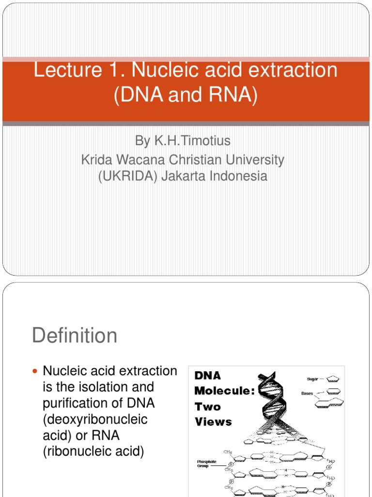 Nucleic Acid Extraction Techniques | PDF | Wellness | Science & Mathematics