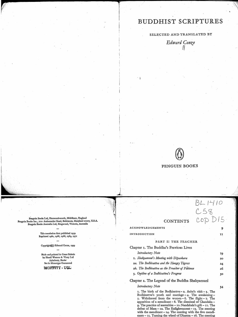 Conze 1959 Scriptures Indian Religions Buddhist Texts