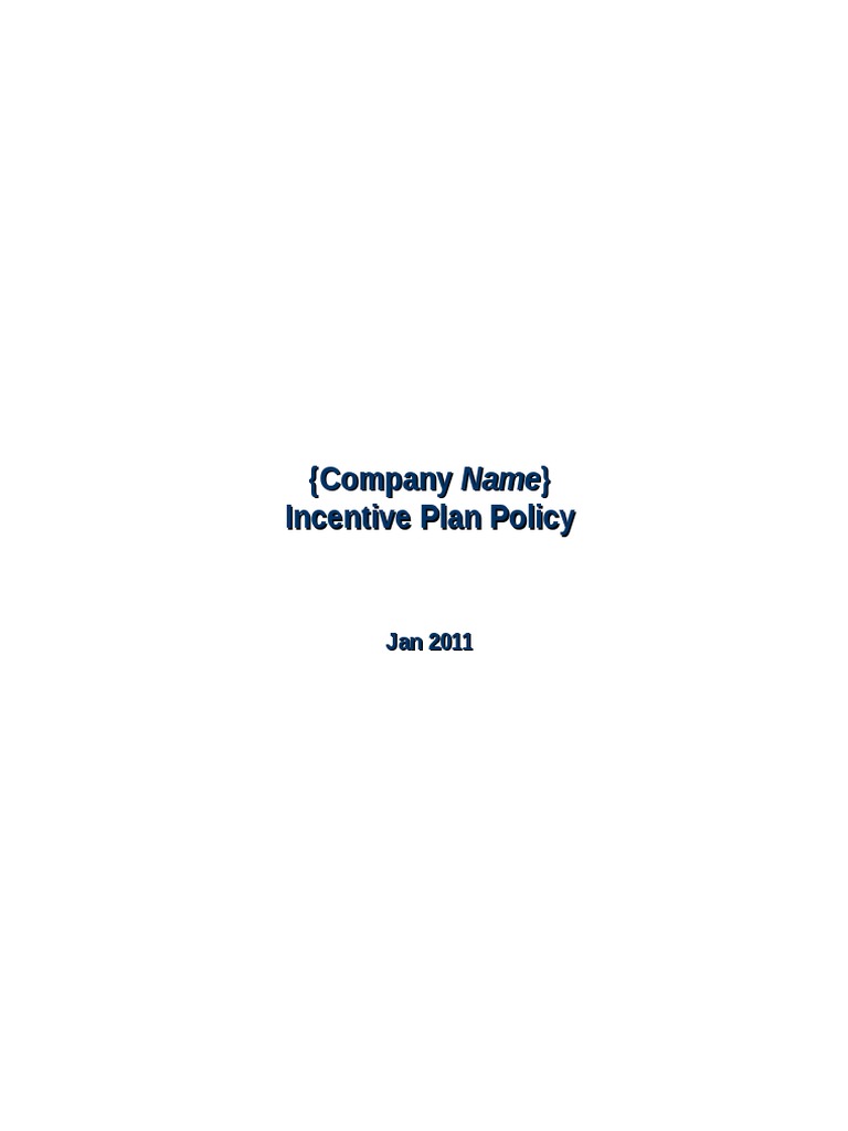 Employee Incentive Plan Policy | PDF | Salary | Employment