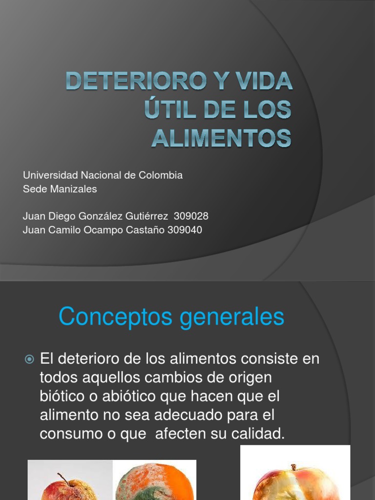 Deterioro y Vida Útil de Los Alimentos | PDF | Alimentos | Enzima