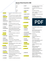 Word List Table