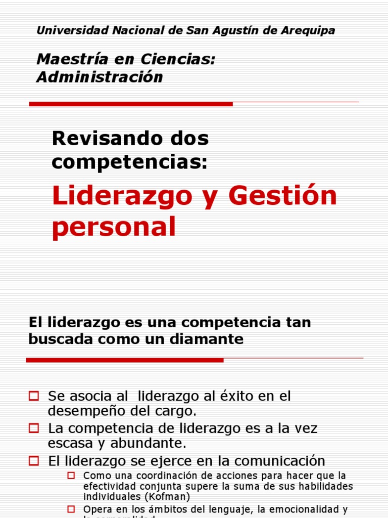 Liderazgo y Gestión Personal en Maestría | PDF | Análisis FODA | Liderazgo