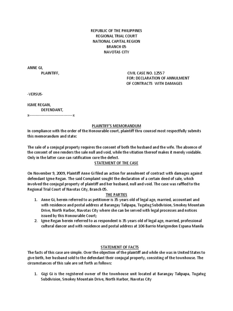 Republic of The Philippines PDF Annulment Offer And Acceptance