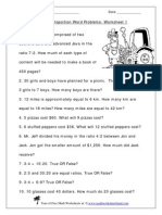 Ratio and Proportions Word Problem Packet