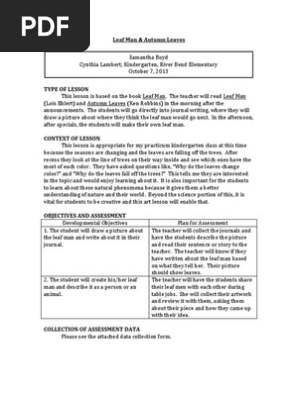 lesson plan leaf man