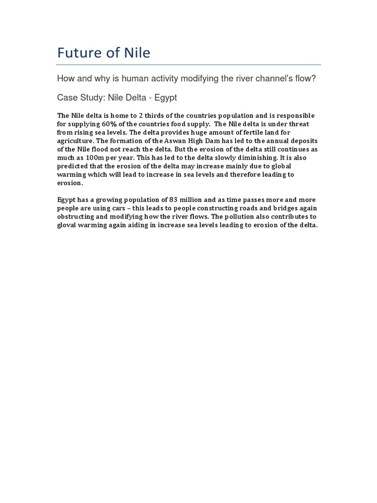 Human Impact On Rivers - NILE | PDF | River Delta | Nile