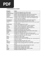 Common Properties of Control: Form Controls