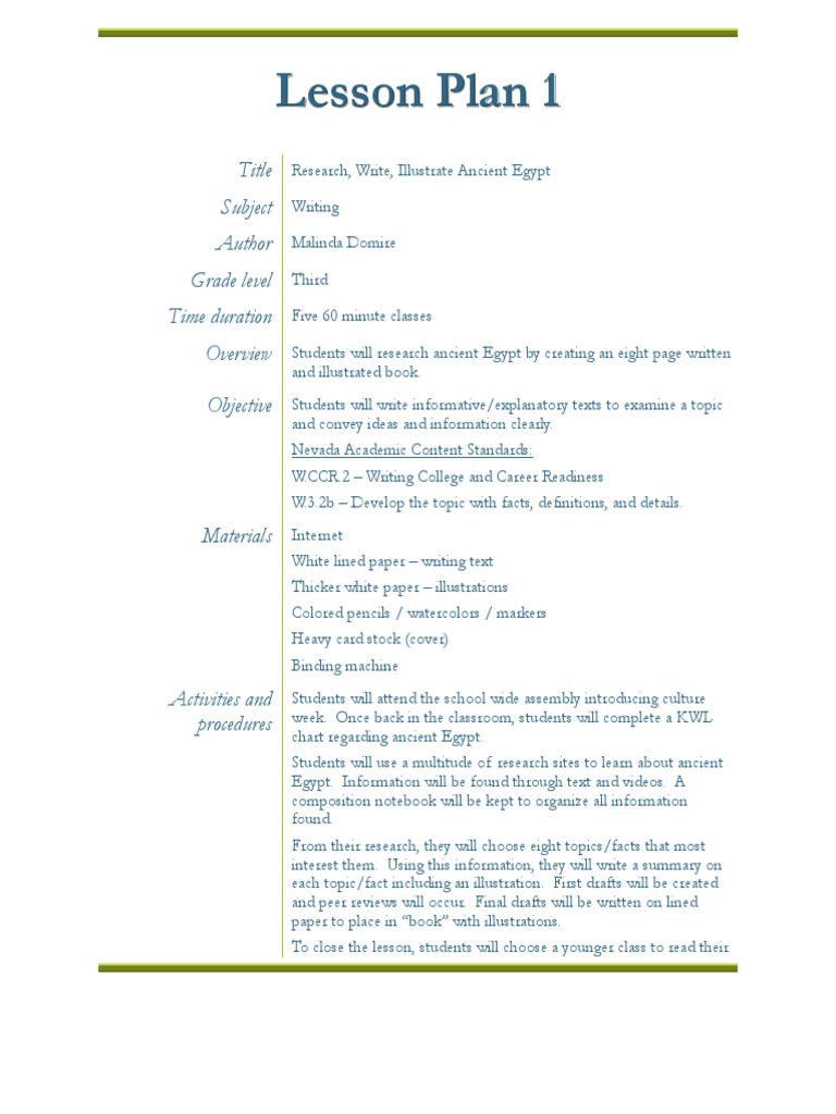Lesson Plan 1 | PDF | Career & Growth | Art