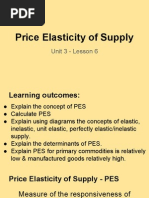 Unit 3 - Lesson 6 Price Elasticity of Supply