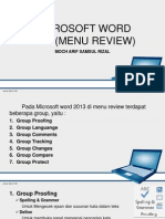 Microsoft Word 2013 (Menu Review)