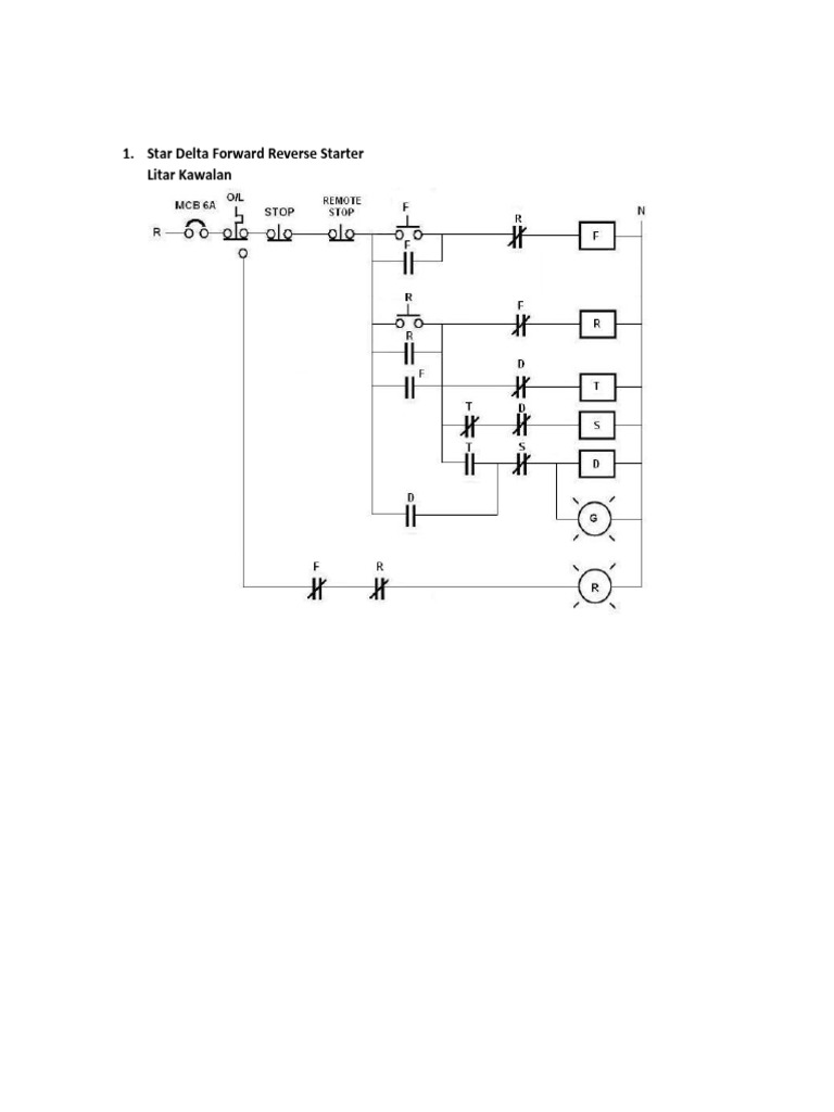 Litar Projek Kawalan Motor Forward Reverse Star Delta Pdf