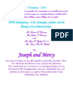 Joseph and Mercy: With Thanksgiving To The Almighty Father and The Blessings of Our Beloved Parents