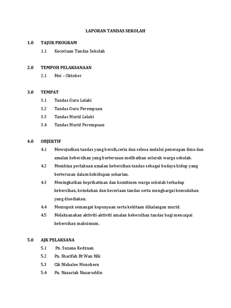 Contoh Laporan Projek Inovasi Sekolah Rendah