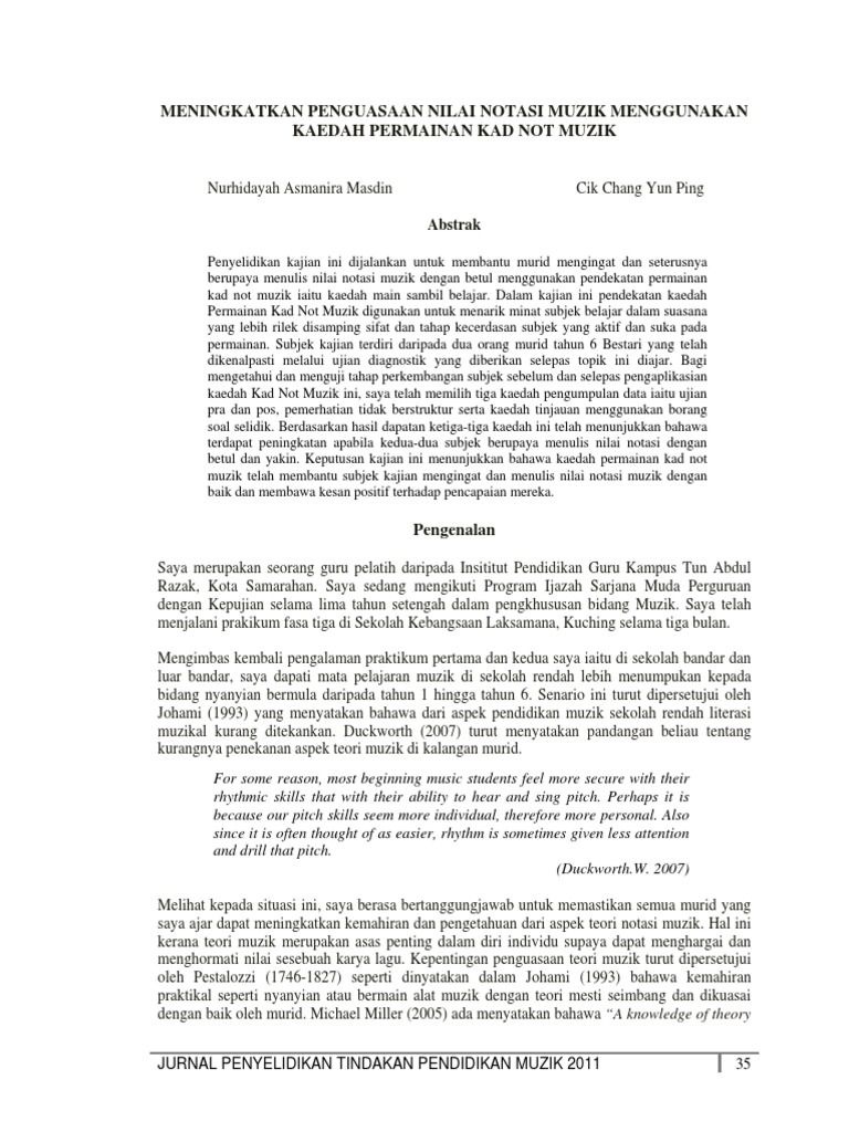 Kajian Tindakan Muzik 1 Pdf