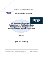 IAF MD 10 2013 CB Competence