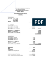 Stock Statement On 31.01.2011