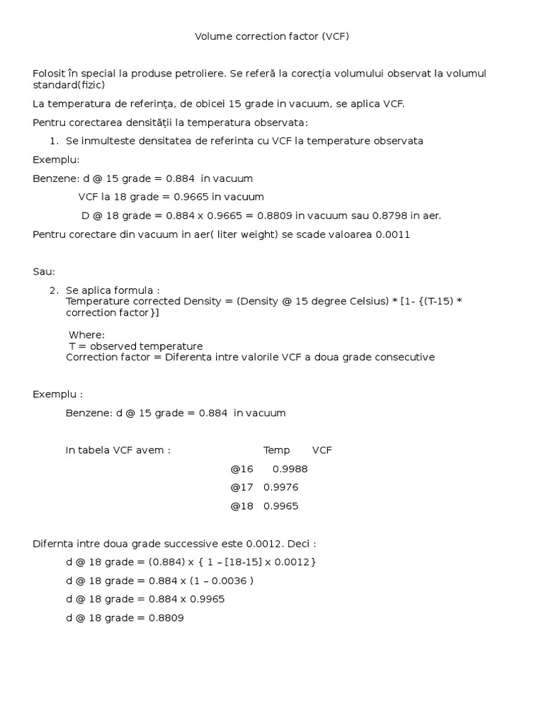 Volume Correction Factor | PDF
