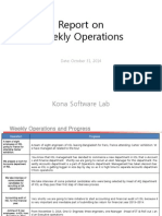 Report On Weekly Operations: Kona Software Lab