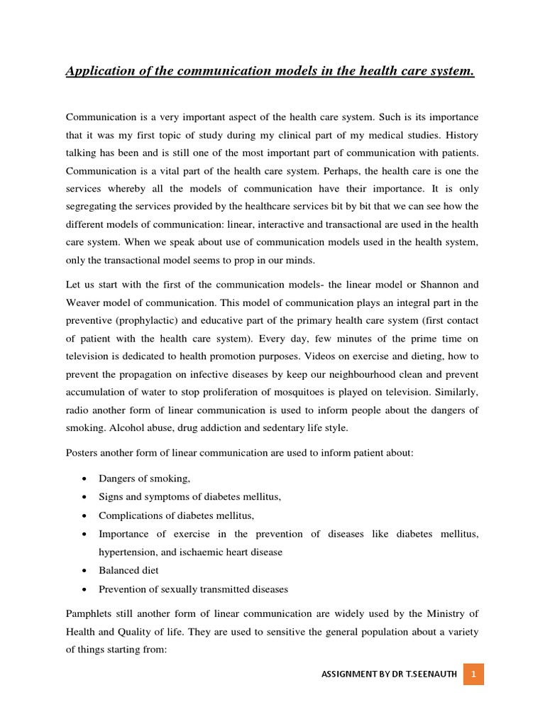 Healthcare Communication Models | PDF | Patient | Health Care
