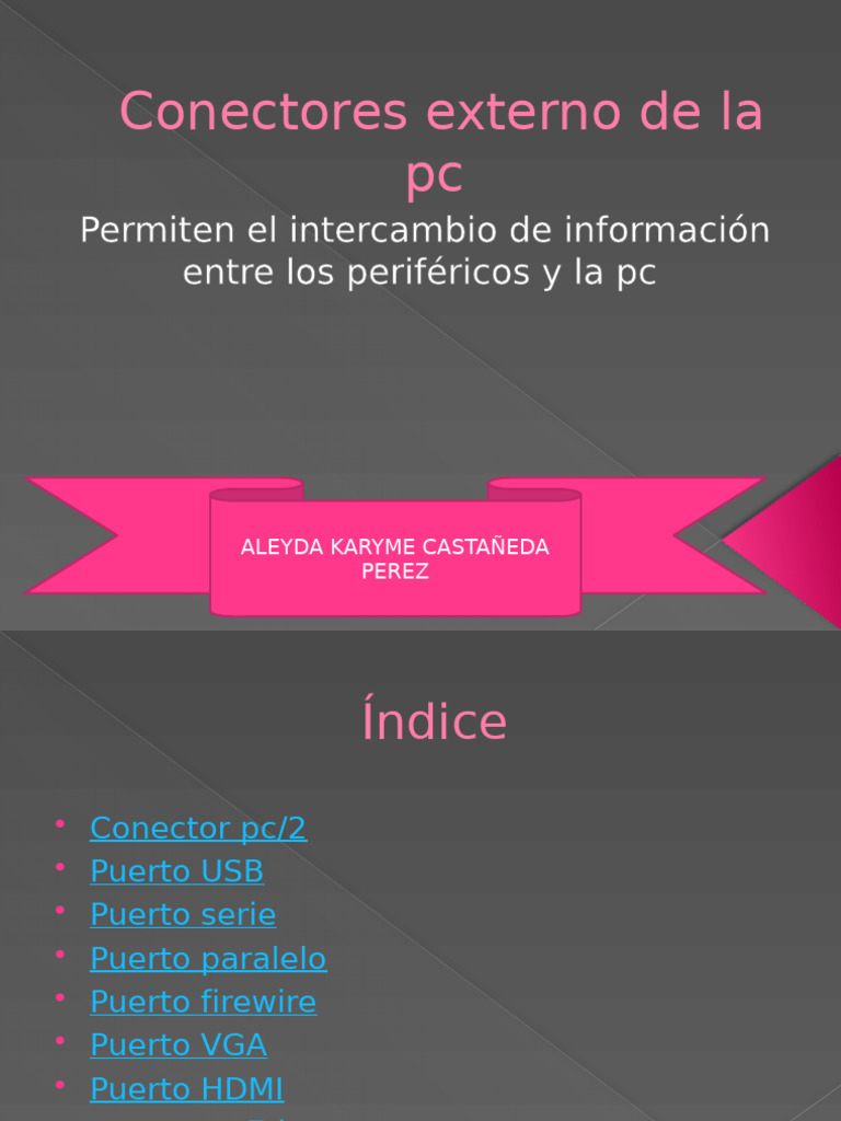 Conectores Externos de un PC | PDF | Monitor de computadora | USB