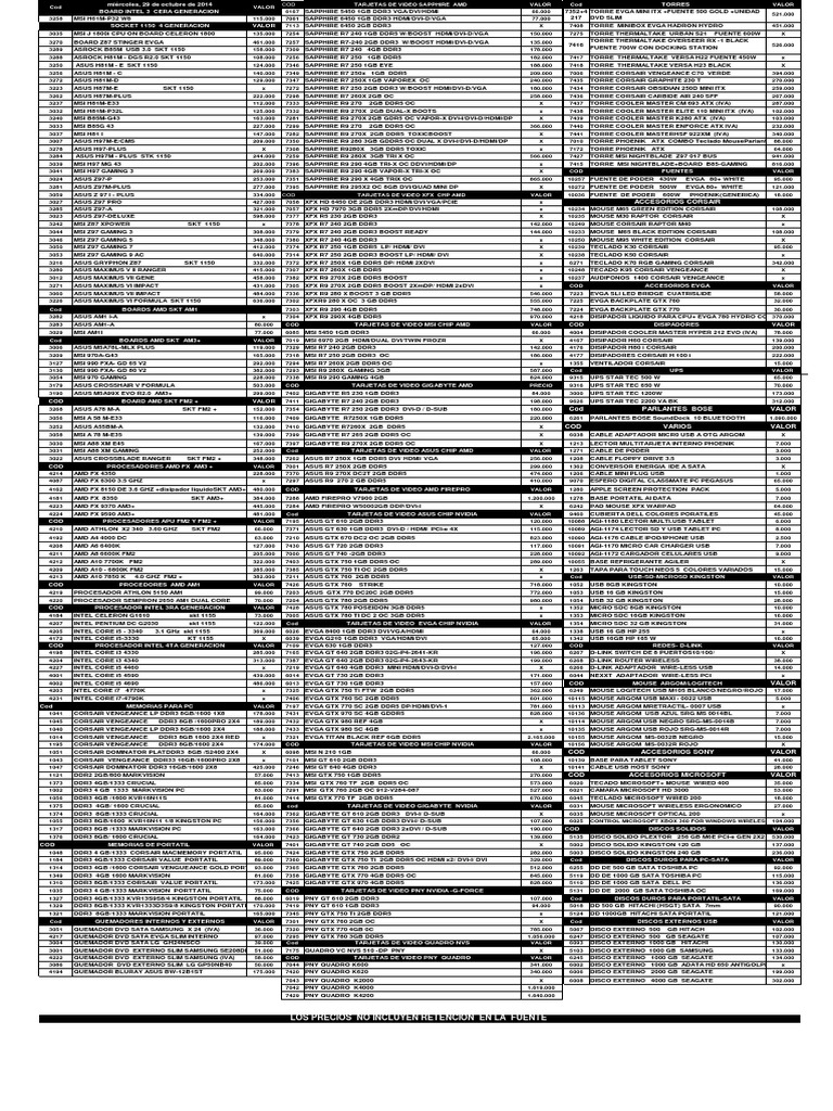 LISTA | PDF | Intel | Computer Hardware
