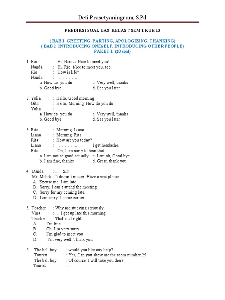 Soal Bhs Inggris Kls 7 Smp Family Tree