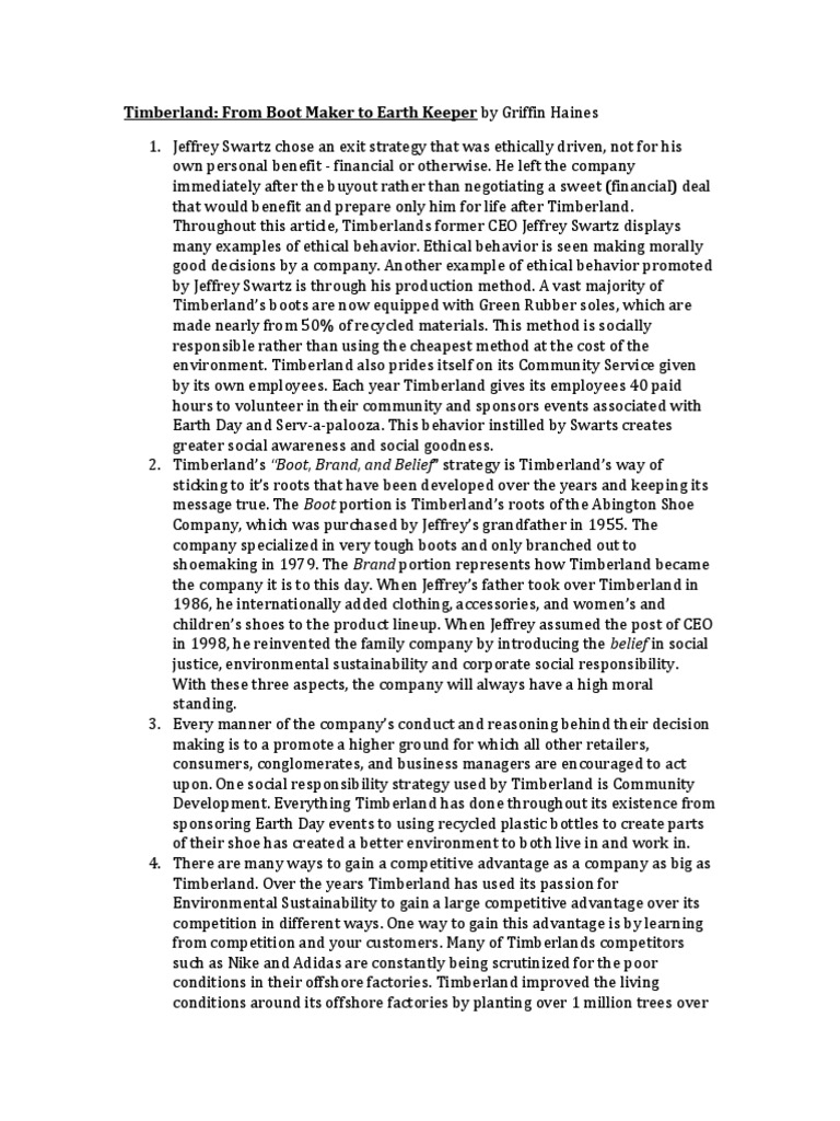 timberland from bootmaker to earthkeeper