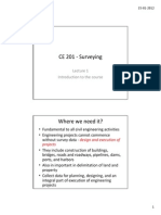 CE 201 - Surveying: Introduction To The Course Introduction To The Course