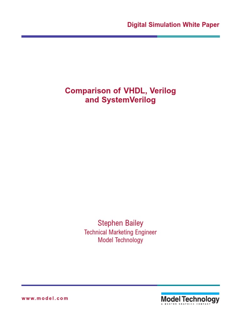 Comparison of VHDL Verilog and SystemVerilog | PDF