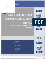 Case Critique Ford Motor Company Supply Chain Strategy
