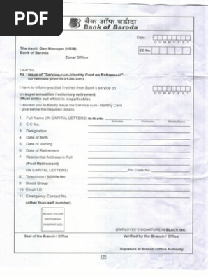 Bank Of Baroda Id Card
