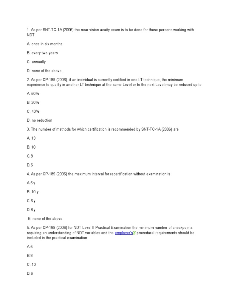 NDT Level 3 Exam Questions Overview | PDF | Computers