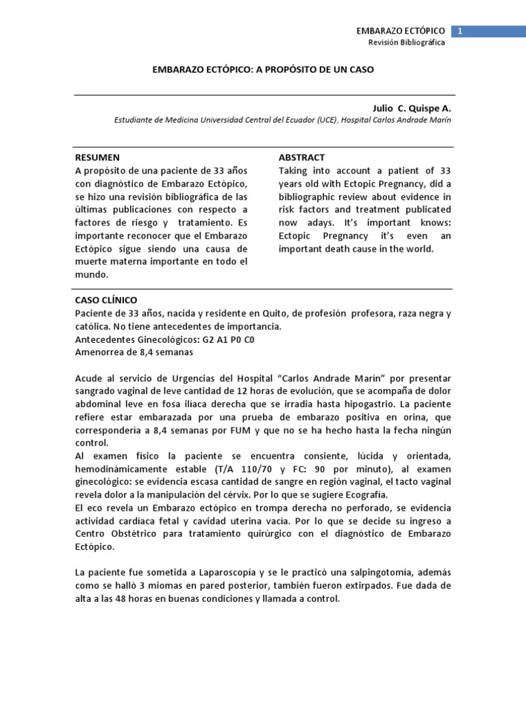 Embarazo Ectopico En Mexico Pdf