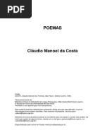 Poemas de Cláudio Manoel Da Costa
