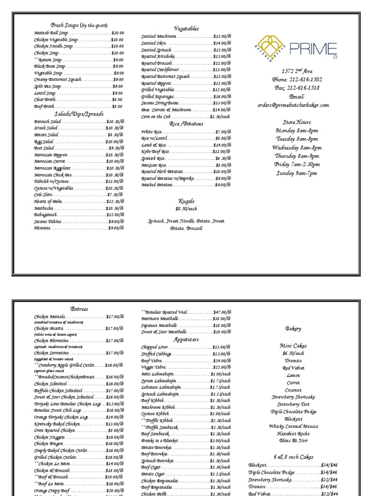 Instore Menu | PDF