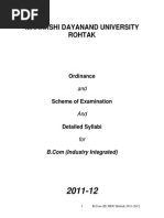 B Com (Industry Int) 1st To 6th Sem Session 2011-12